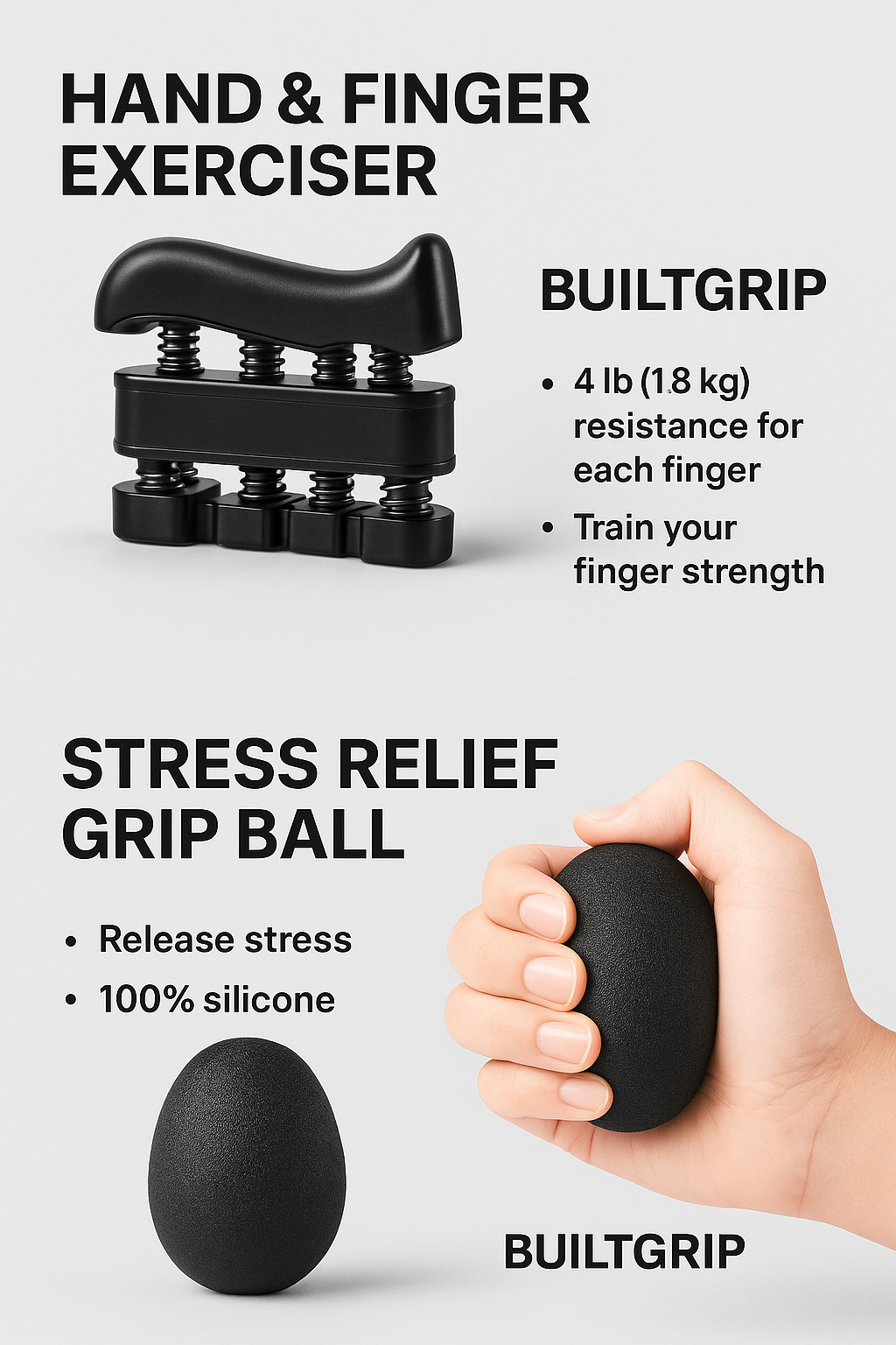 BuiltGrip - Adjustable Grip Trainer with Rep Counter